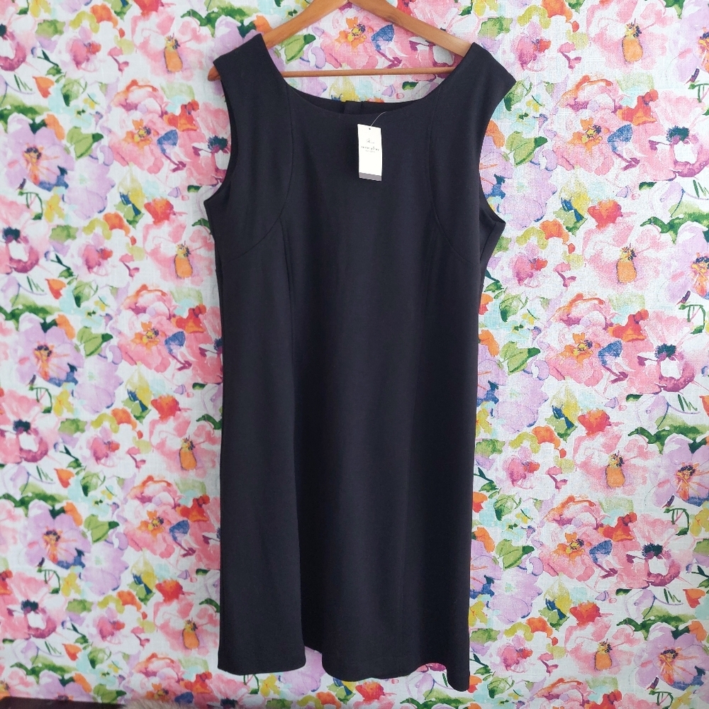 NWT Cotton Ginny Black Sleeveless Jersey Dress Zippered